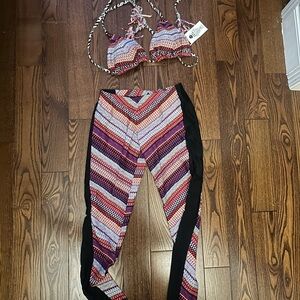Roxy Multicolor Striped Women's Joggers /swimwear